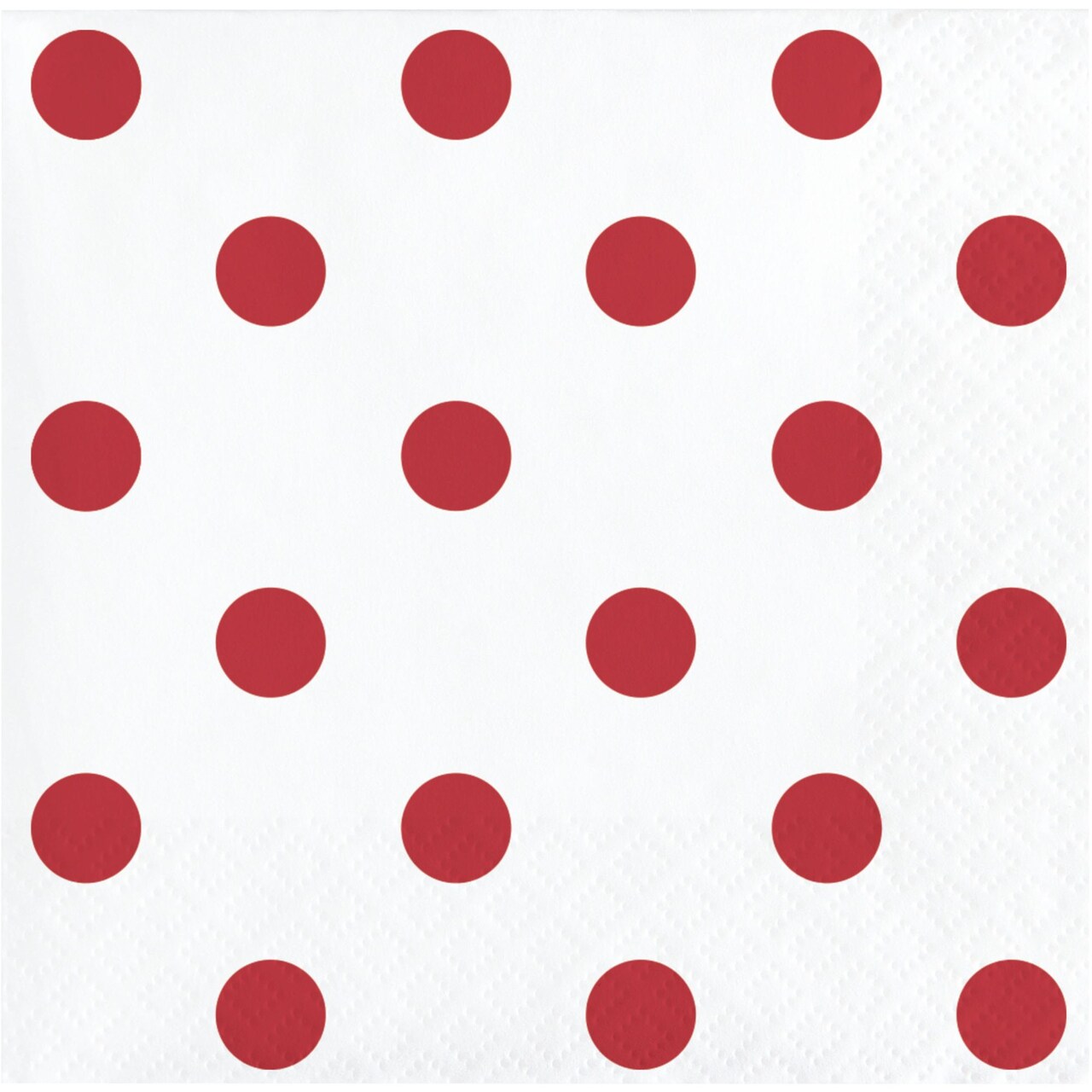 Party Central 2-Ply Polka Dots and Striped Disposable Beverage Napkins - 5" - Red and White - Club Pack of 192